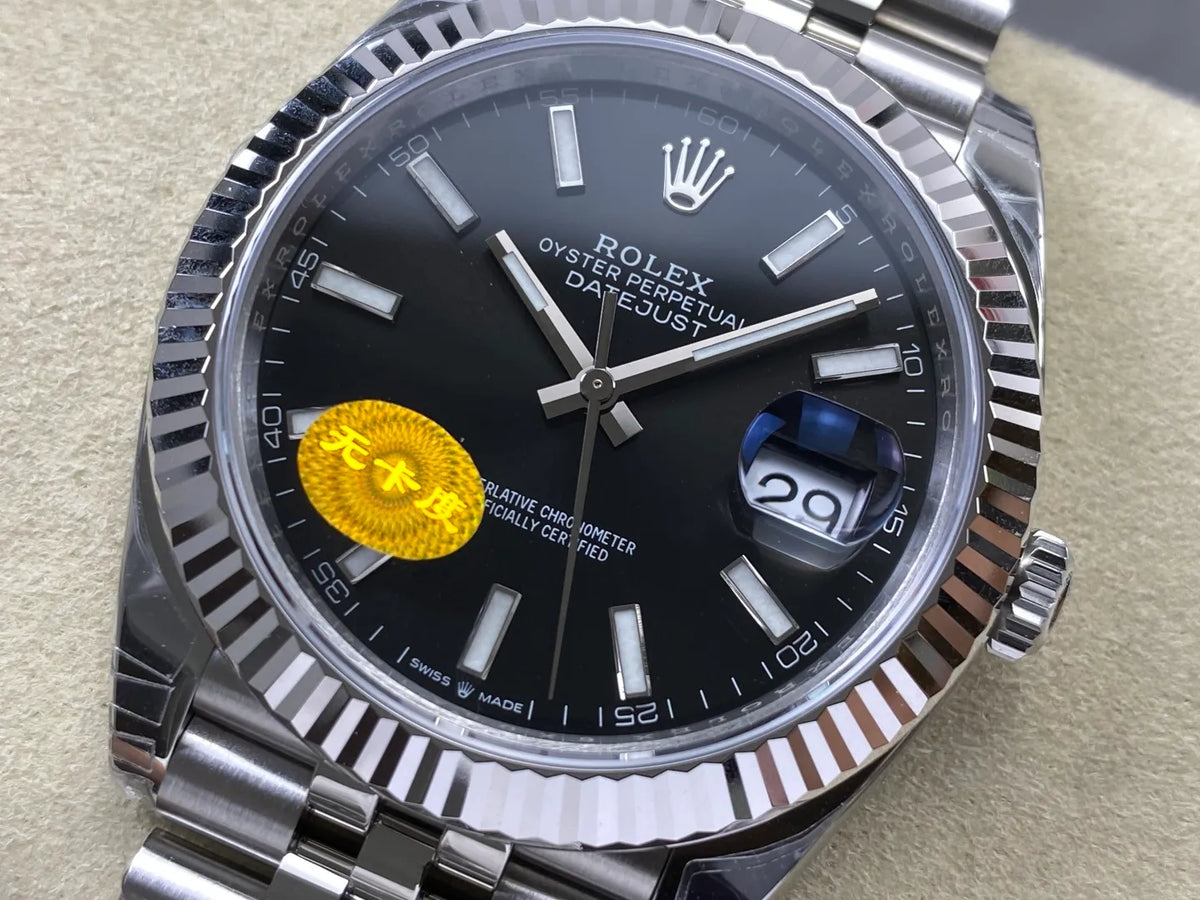 Datejust 41 126334 904L SS VSF 1:1 Best Edition Black Stick Dial on Jubilee Bracelet VS3235 V2s (Free Sprung) Weighted