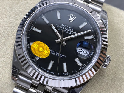 Datejust 41 126334 904L SS VSF 1:1 Best Edition Black Stick Dial on Jubilee Bracelet VS3235 V2s (Free Sprung) Weighted