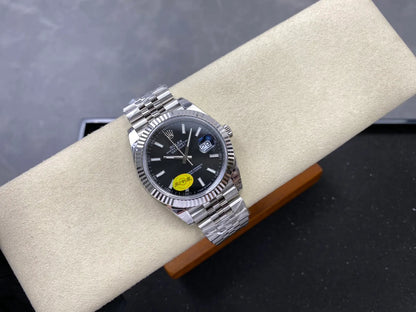 Datejust 41 126334 904L SS VSF 1:1 Best Edition Black Stick Dial on Jubilee Bracelet VS3235 V2s (Free Sprung) Weighted