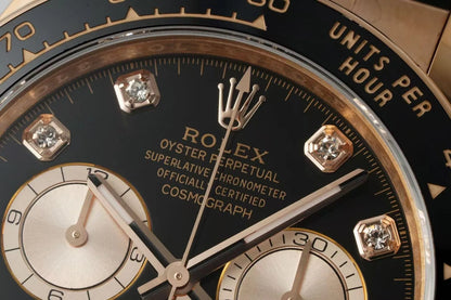 Daytona 126515 ERF Best Edition Black/RG Diamonds Dial on Oysterflex Strap JH4131 (Free Sprung)
