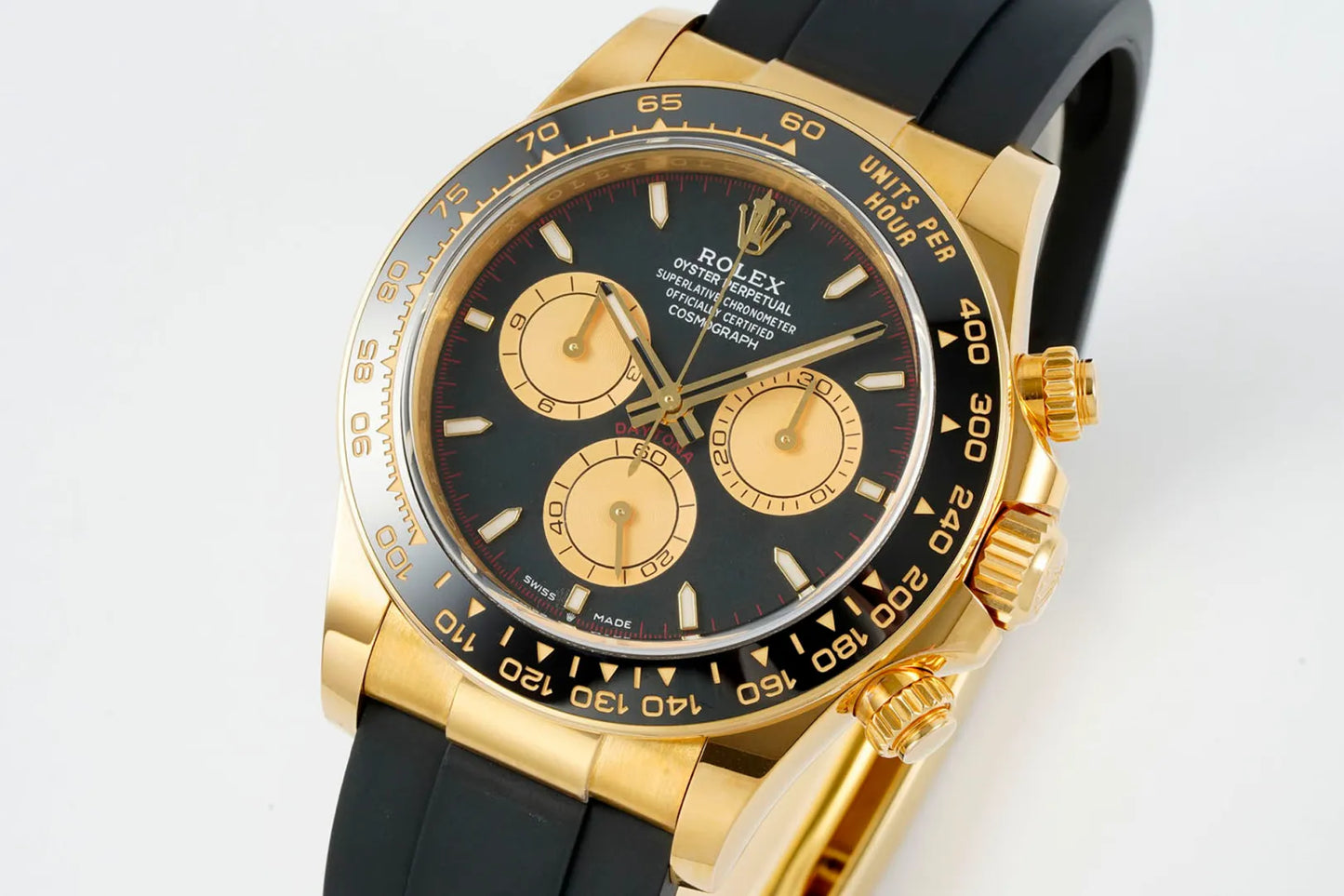 Daytona 126518 ERF Best Edition Black/YG Dial on Oysterflex Strap JH4131 (Free Sprung)