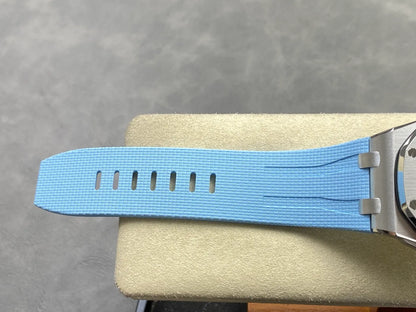 Royal Oak Offshore Chronograph 42mm 26238ST Stainless Steel Case OCTA 1:1 Best Edition Baby Blue on Blue Rubber Strap SA4404 Free Sprung