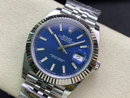 DateJust 41 126334 Clean 1:1 Best Edition 904L Steel Blue Stick Dial on Jubilee Bracelet DD3235