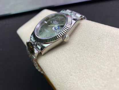 DateJust 41 126334 Clean 1:1 Best Edition 904L Steel Gray Dial Green Roman on Jubilee Bracelet DD3235