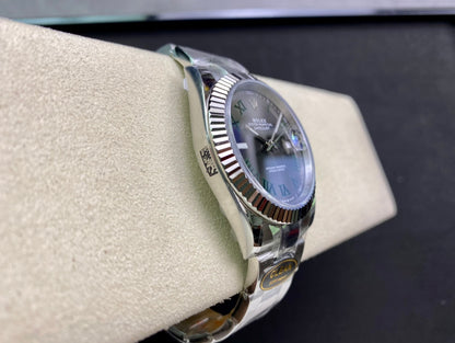 DateJust 41 126334 Clean 1:1 Best Edition 904L Steel Gray Dial Green Roman on Oyster Bracelet DD3235