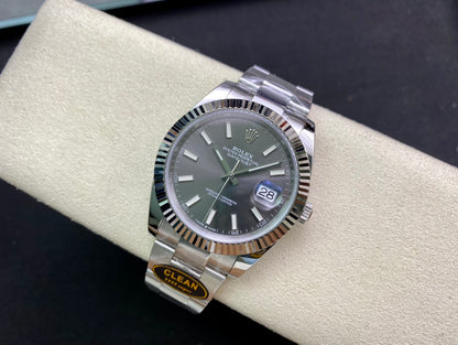 DateJust 41 126334 Clean 1:1 Best Edition 904L Steel Gray Stick Dial on Oyster Bracelet DD3235
