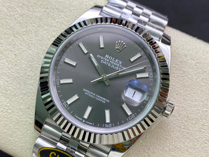 DateJust 41 126334 Clean 1:1 Best Edition 904L Steel Gray Stick Dial on Jubilee Bracelet DD3235