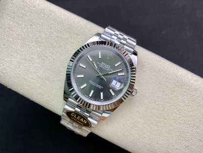 DateJust 41 126334 Clean 1:1 Best Edition 904L Steel Gray Stick Dial on Jubilee Bracelet DD3235