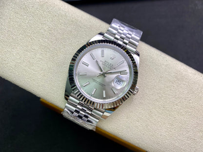DateJust 41 126334 Clean 1:1 Best Edition 904L Steel Silver Stick Dial on Jubilee Bracelet DD3235