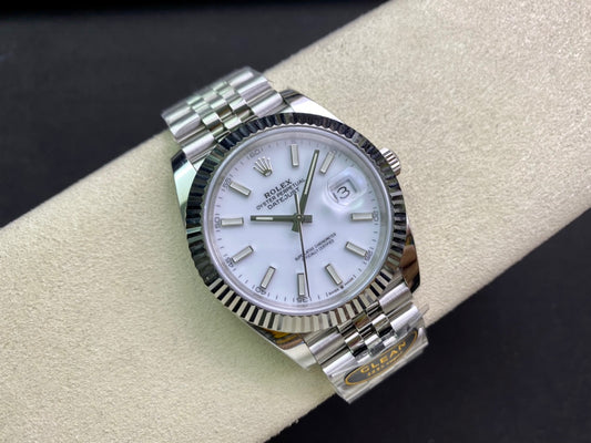 DateJust 41 126334 Clean 1:1 Best Edition 904L Steel White Stick Dial on Jubilee Bracelet DD3235