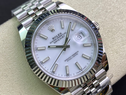 DateJust 41 126334 Clean 1:1 Best Edition 904L Steel White Stick Dial on Jubilee Bracelet DD3235