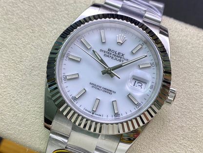 DateJust 41 126334 Clean 1:1 Best Edition 904L Steel White Stick Dial on Oyster Bracelet DD3235