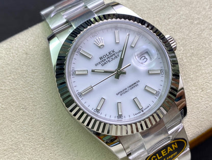 DateJust 41 126334 Clean 1:1 Best Edition 904L Steel White Stick Dial on Oyster Bracelet DD3235