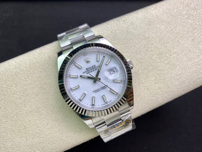 DateJust 41 126334 Clean 1:1 Best Edition 904L Steel White Stick Dial on Oyster Bracelet DD3235