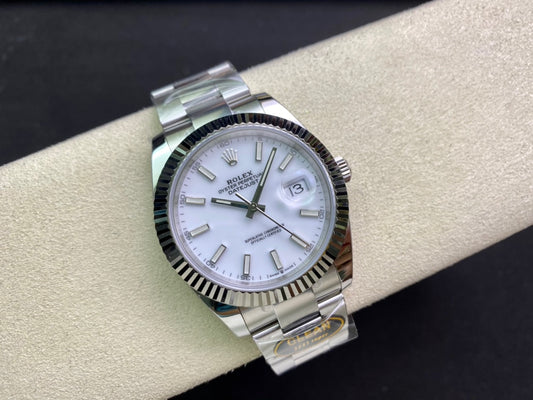DateJust 41 126334 Clean 1:1 Best Edition 904L Steel White Stick Dial on Oyster Bracelet DD3235