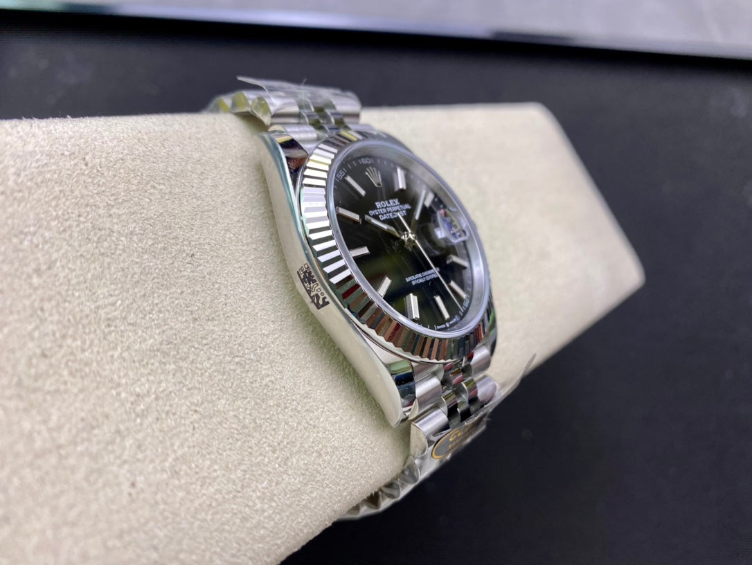 DateJust 41 126334 Clean 1:1 Best Edition 904L Steel Black Stick Dial on Jubilee Bracelet DD3235