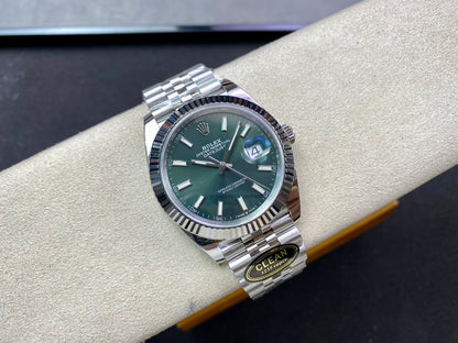 DateJust 41 126334 Clean 1:1 Best Edition 904L Steel Green Stick Dial on Jubilee Bracelet DD3235