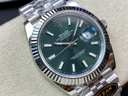 DateJust 41 126334 Clean 1:1 Best Edition 904L Steel Green Stick Dial on Jubilee Bracelet DD3235