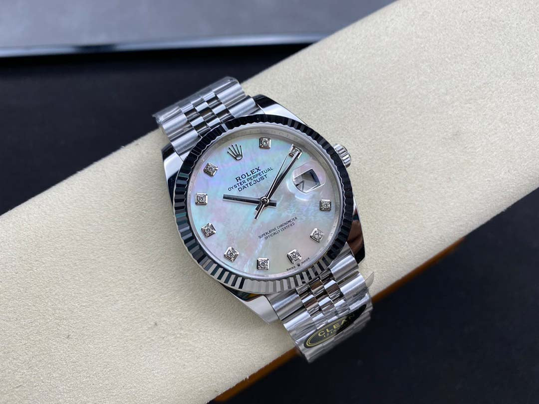 DateJust 41 126334 Clean 1:1 Best Edition 904L Steel White Pearl Moissanite Dial on Jubilee Bracelet DD3235