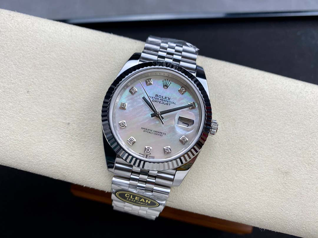 DateJust 41 126334 Clean 1:1 Best Edition 904L Steel White Pearl Moissanite Dial on Jubilee Bracelet DD3235