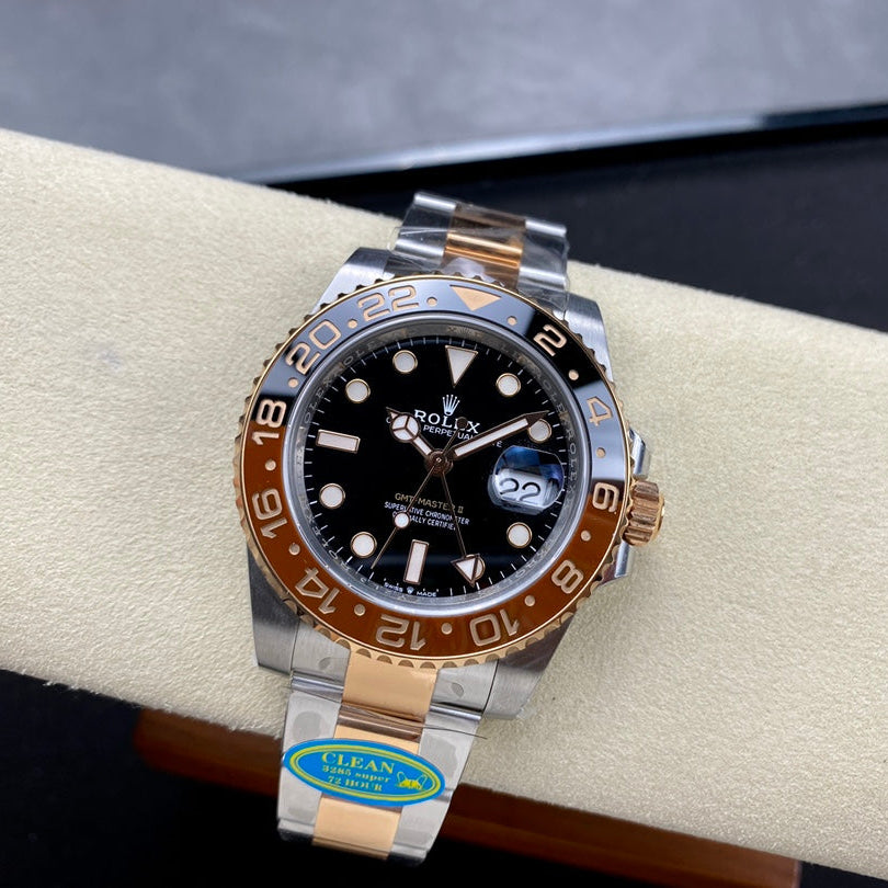 GMT-Master II 126711 CHNR Black/Brown Ceramic Clean Factory 1:1 Best Edition on SS/RG Jubilee Bracelet DD3285 CHS V3