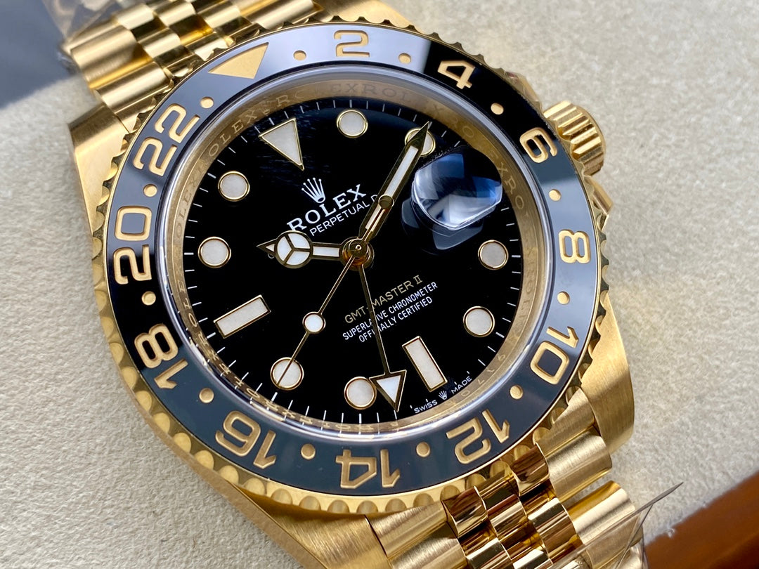 GMT-Master II 126718 GRNR Black/Gray Ceramic Clean Factory 1:1 Best Edition on YG Jubilee Bracelet DD3285 CHS V3