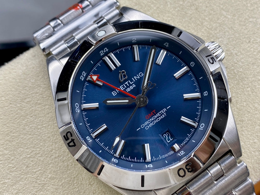 Chronomat GMT 40 SS BLS 1:1 Best Edition Deep Blue Dial on SS Bracelet A2836