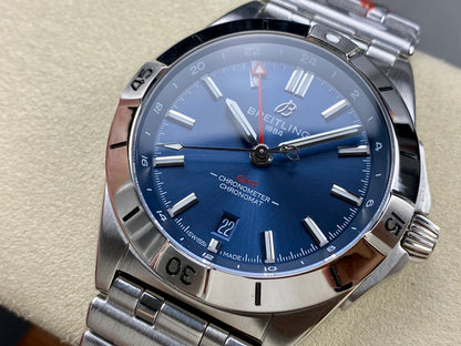 Chronomat GMT 40 SS BLS 1:1 Best Edition Deep Blue Dial on SS Bracelet A2836