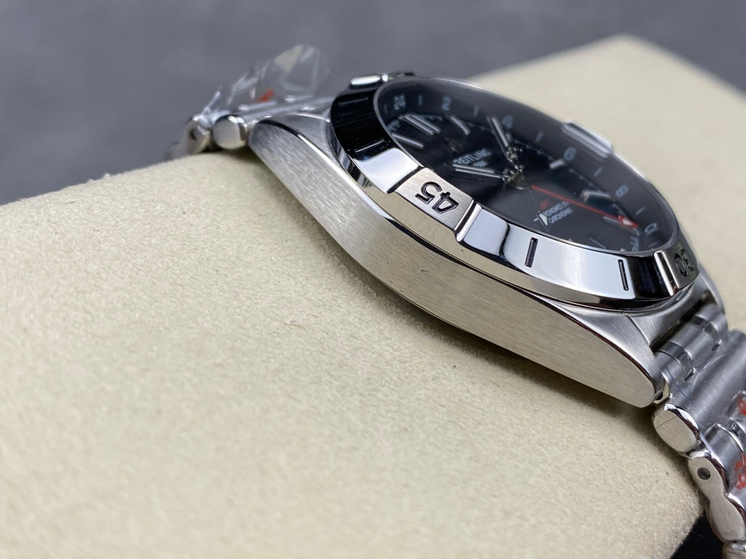 Chronomat GMT 40 SS BLS 1:1 Best Edition Black Dial on SS Bracelet A2836