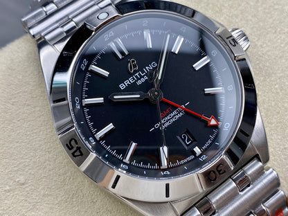 Chronomat GMT 40 SS BLS 1:1 Best Edition Black Dial on SS Bracelet A2836