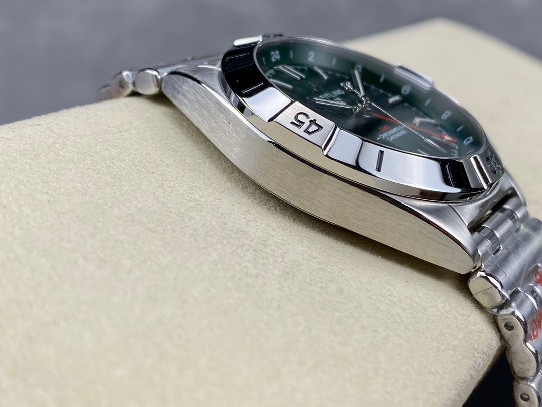 Chronomat GMT 40 SS BLS 1:1 Best Edition Deep Green Dial on SS Bracelet A2836
