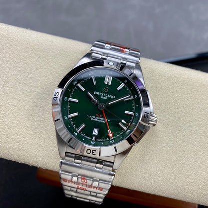 Chronomat GMT 40 SS BLS 1:1 Best Edition Deep Green Dial on SS Bracelet A2836