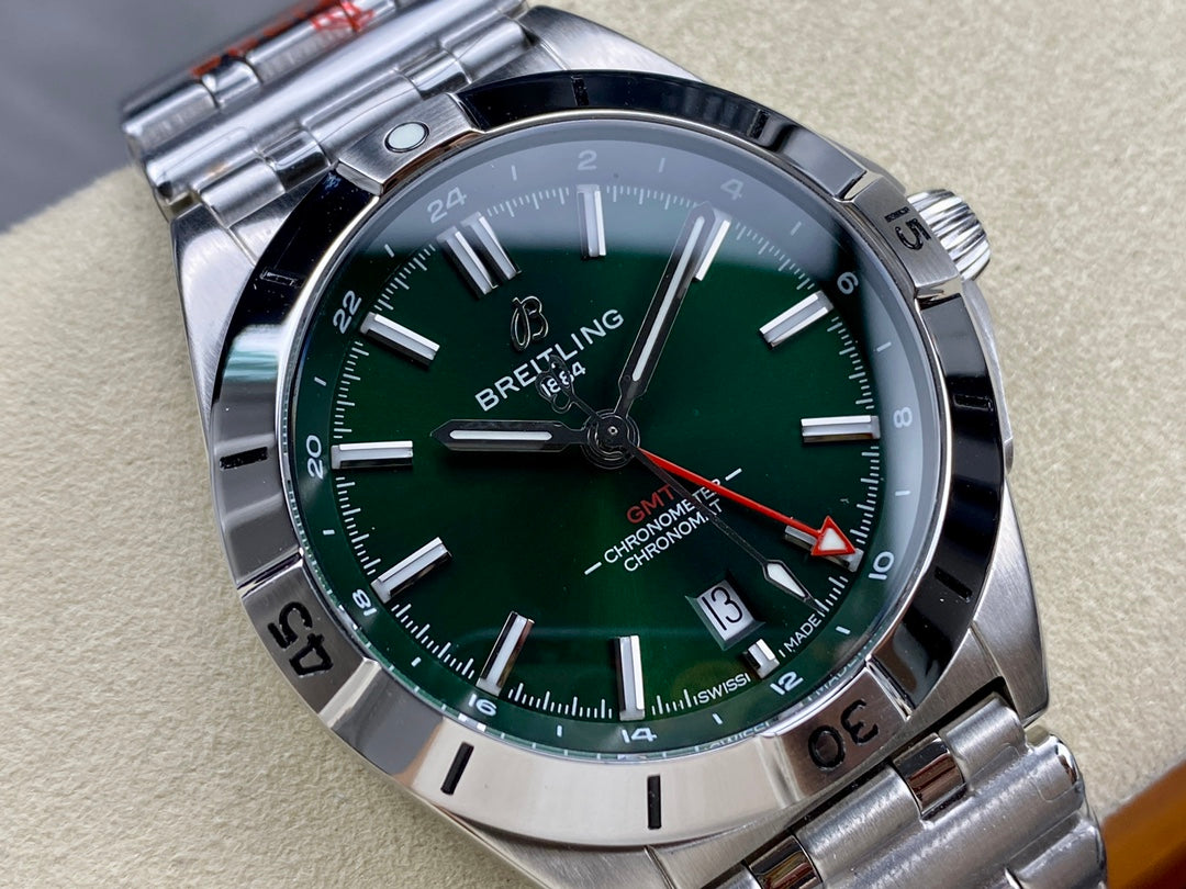 Chronomat GMT 40 SS BLS 1:1 Best Edition Deep Green Dial on SS Bracelet A2836