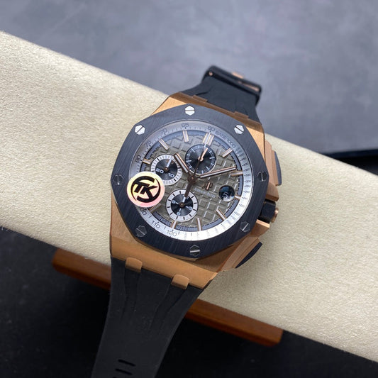 Royal Oak Offshore 44mm RG TKF 1:1 Best Edition Gray Dial on Black Rubber Strap A3126