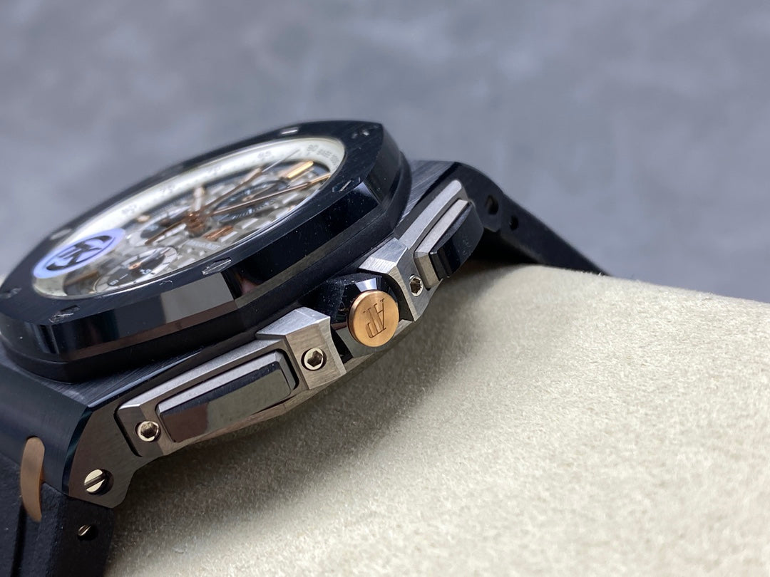 Royal Oak Offshore 44mm Black Ceramic RG TKF 1:1 Best Edition Gray Dial on Black Rubber Strap A3126