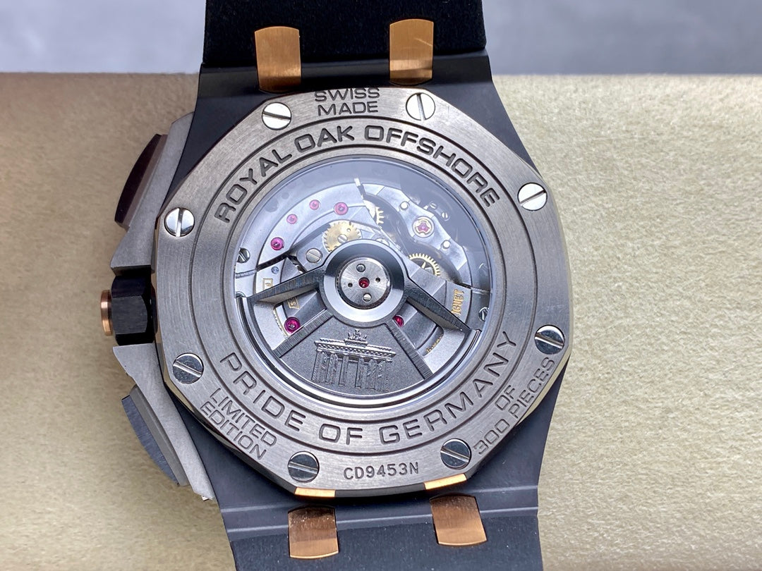 Royal Oak Offshore 44mm Black Ceramic RG TKF 1:1 Best Edition Gray Dial on Black Rubber Strap A3126