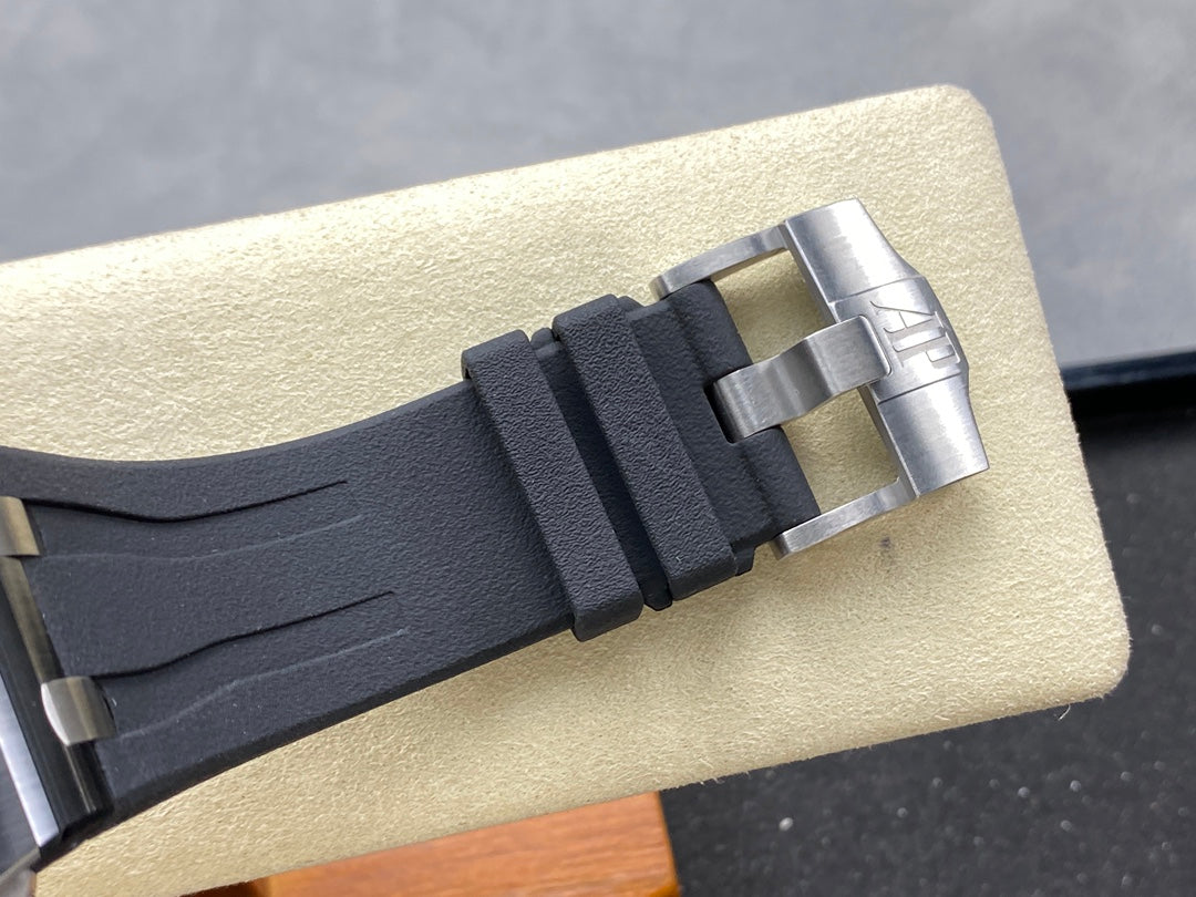 Royal Oak Offshore 44mm Black Ceramic TKF 1:1 Best Edition Black Dial on Black Rubber Strap A3126