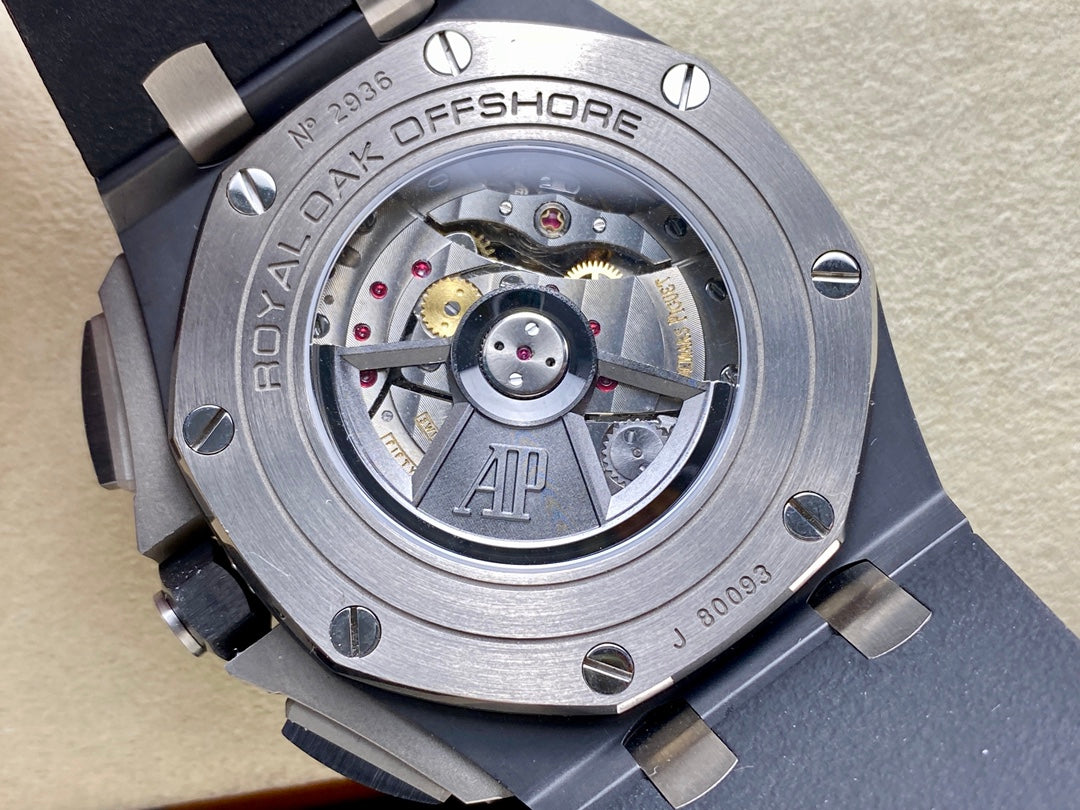 Royal Oak Offshore 44mm Black Ceramic TKF 1:1 Best Edition Black Dial on Black Rubber Strap A3126
