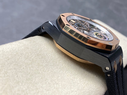 Royal Oak Offshore 44mm Black Ceramic TKF 1:1 Best Edition Gray Dial RG Bezel on Black Rubber Strap A3126