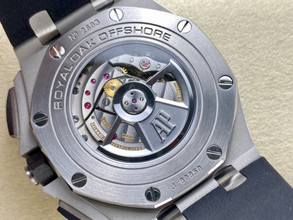 Royal Oak Offshore 44mm SS TKF 1:1 Best Edition White Dial on Black Rubber Strap A3126