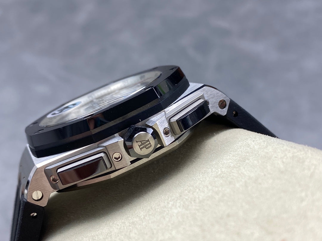 Royal Oak Offshore 44mm SS TKF 1:1 Best Edition White Dial on Black Rubber Strap A3126