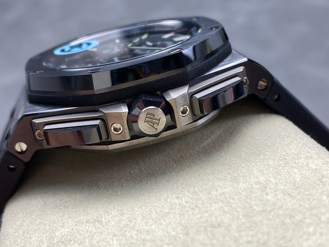 Royal Oak Offshore 44mm Black Ceramic TKF Best Edition Black Dial on Black Rubber Strap A3126