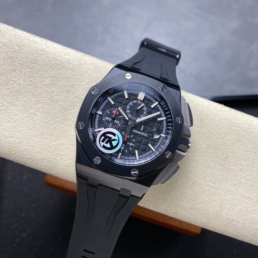 Royal Oak Offshore 44mm Black Ceramic TKF Best Edition Black Dial on Black Rubber Strap A3126