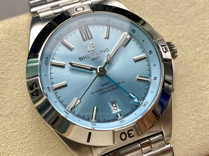 Chronomat GMT 40 SS BLS 1:1 Best Edition Ice Blue Dial on SS Bracelet A2836