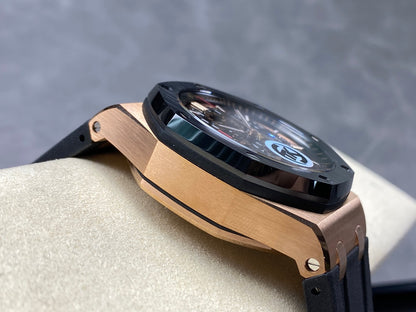 Royal Oak Offshore 44mm RG TKF Best Edition Black Dial Ceramic Bezel on Black Rubber Strap A3126