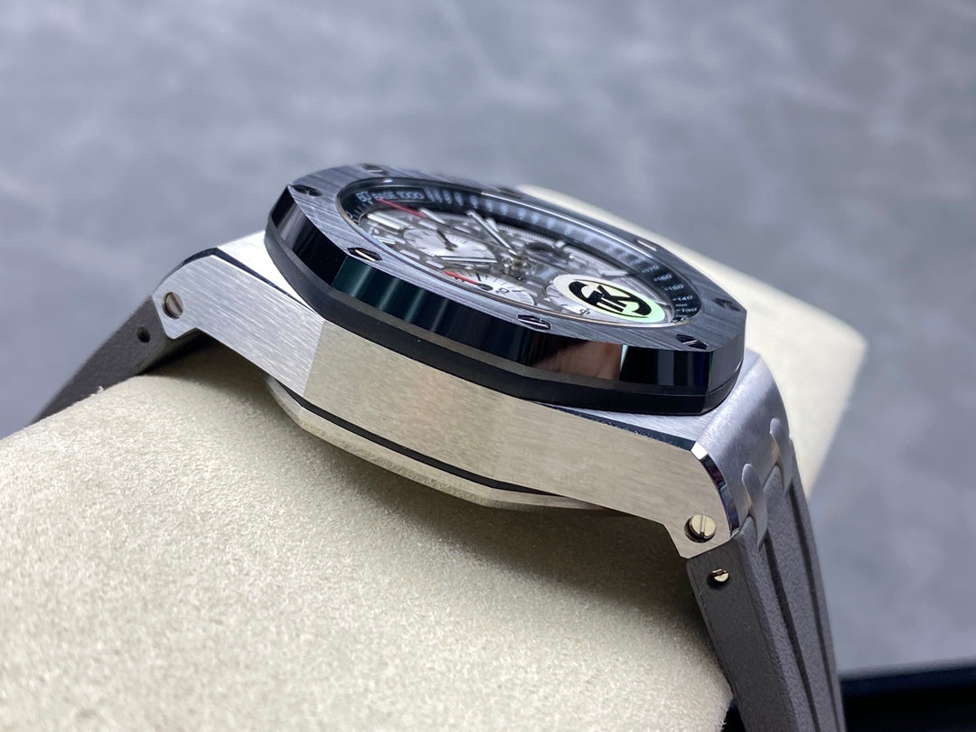 Royal Oak Offshore 44mm SS TKF Best Edition Gray Dial on Gray Rubber Strap A3126