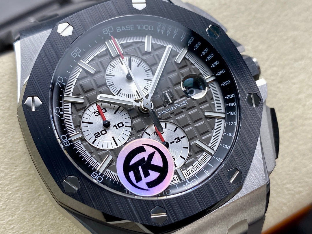 Royal Oak Offshore 44mm SS TKF Best Edition Gray Dial on Gray Rubber Strap A3126