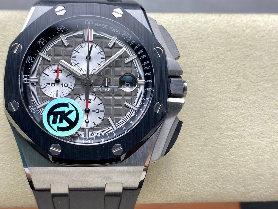 Royal Oak Offshore 44mm SS TKF Best Edition Gray Dial on Gray Rubber Strap A3126