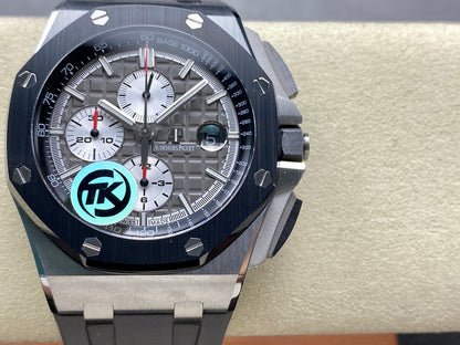 Royal Oak Offshore 44mm SS TKF Best Edition Gray Dial on Gray Rubber Strap A3126