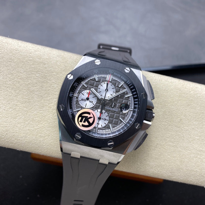 Royal Oak Offshore 44mm SS TKF Best Edition Gray Dial on Gray Rubber Strap A3126